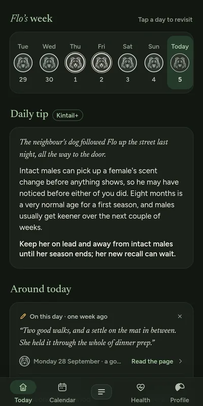 Today: Flo’s week, and the daily tip under it